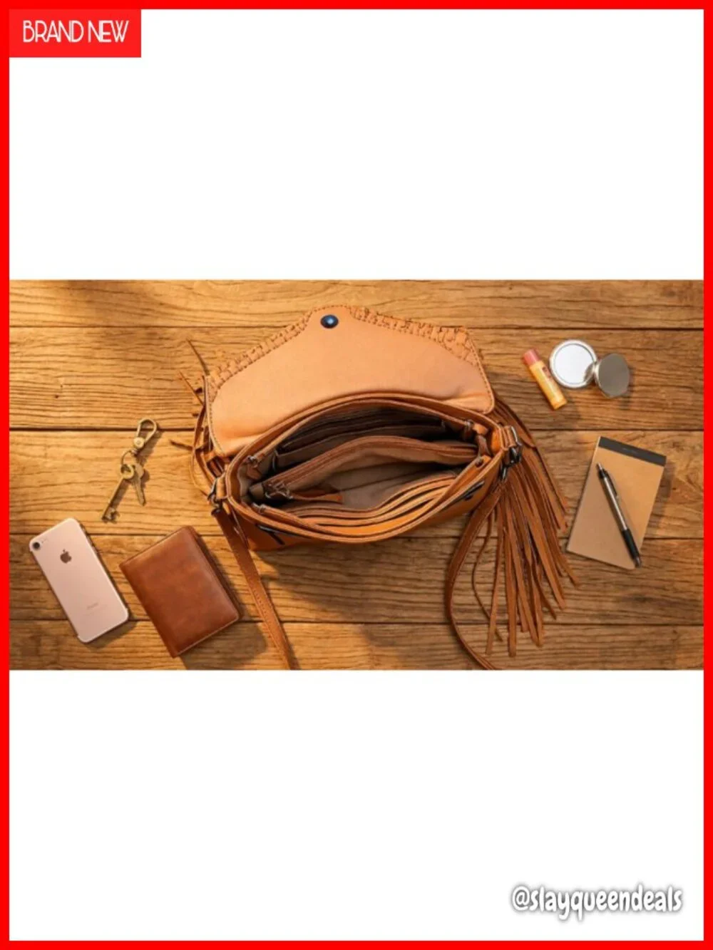 Vintage Fringe Hobo Bag Vegan Leather Tassel Crossbody Purse Shoulder Bag